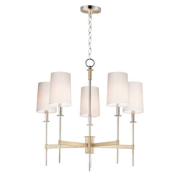 Maxim Lighting Uptown 5-Light 26" Wide Satin Brass / Polished Nickel Chandelier 32395OFSBRPN - main